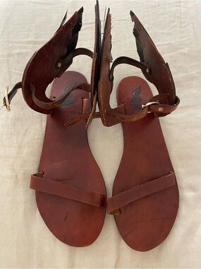 Ancient Greek Sandals Brown Leather Ankle-Strap Sandals